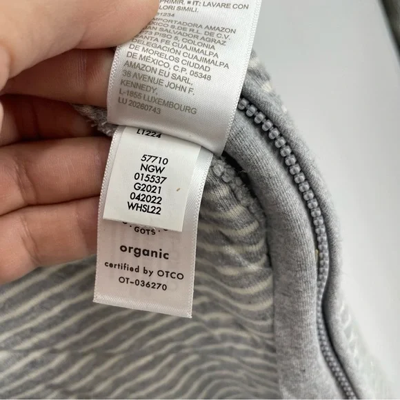 Moon and Back by Hanna Anderson Sleep Sack gray striped Sz M - Picture 7 of 7